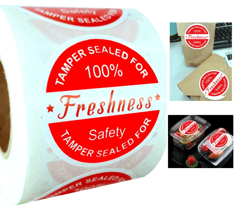 Well Tile Food Delivery Tamper Evident Stickers Safe Secure Tamper Sealed for Freshness Labels - 2 Inch Tamper-Proof Stickers for Safe Food Delivery 500 Pcs - Image 1